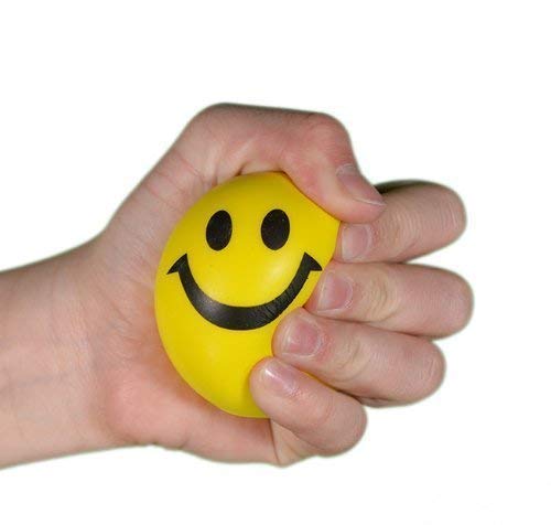 Flavouredlove Smiley Face Stress Reliever Soft Ball | Yellow Smile Emoji Squeeze Balls Perfect for Hand Exercise, Playing & Mind Relaxer | Sponge Toy Ball for Kids and Adults