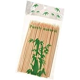 Flavouredlove Natural Bamboo Skewer Sticks, Natural Wooden Barbecue Kabob Skewers, Best for Grill, BBQ, Kebab, Marshmallow Roasting or Fruit Sticks, 8 inch (Pack of 60)