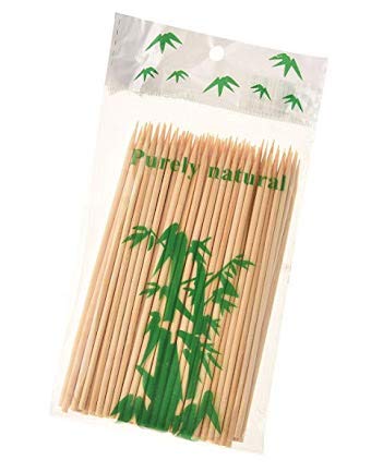 Flavouredlove  Natural Bamboo Skewer Sticks, Natural Wooden Barbecue Kabob Skewers, Best for Grill, BBQ, Kebab, Marshmallow Roasting or Fruit Sticks, 6 inch (Pack of 60)