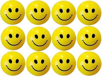 Flavouredlove Smiley Face Stress Reliever Soft Ball | Yellow Smile Emoji Squeeze Balls Perfect for Hand Exercise, Playing & Mind Relaxer | Sponge Toy Ball for Kids and Adults