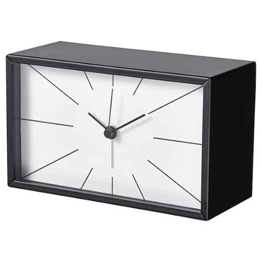 Table Alarm Clock,  Black, 7x10 cm (2 ¾x4)