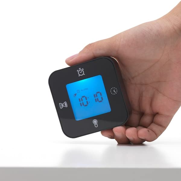 Table Alarm Clock, Clock/Thermometer/Alarm/Timer, Black