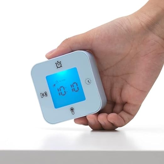 Table Alarm Clock, Clock/Thermometer/Alarm/Timer, Blue