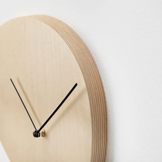 Wall Clock,  Birch Plywood, 28 cm (11 ")