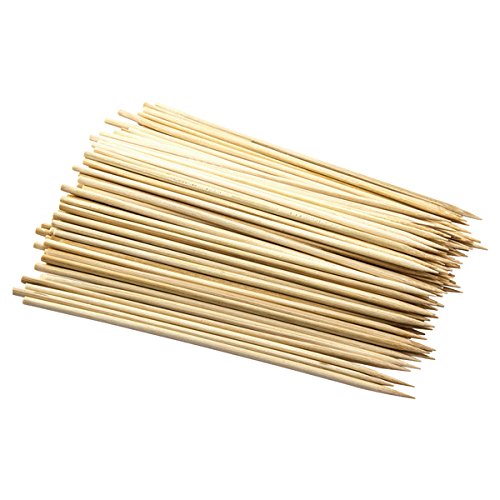 Flavouredlove  Natural Bamboo Skewer Sticks, Natural Wooden Barbecue Kabob Skewers, Best for Grill, BBQ, Kebab, Marshmallow Roasting or Fruit Sticks, 6 inch (Pack of 60)