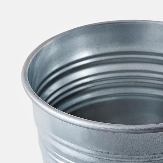 Galvanized Steel Plant Pot, Galvanized Metal Bucket Planter Pails Indoor Outdoor Plant Pots - Silver - 1 Piece - 10.5 cm (4 ¼ ")