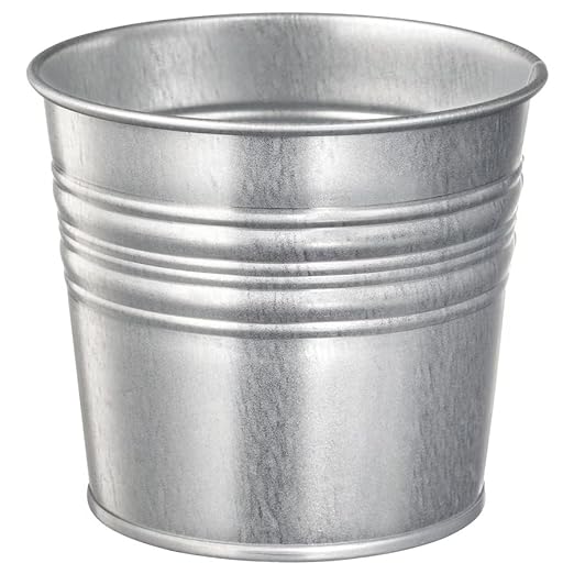 Galvanized Steel Plant Pot, Galvanized Metal Bucket Planter Pails Indoor Outdoor Plant Pots - Silver - 1 Piece - 10.5 cm (4 ¼ ")