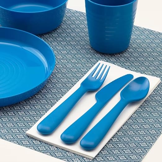 18-Piece Plastic Cutlery Set, Multicolour - Perfect for Kids, Easy to Grip, Dishwasher-Safe