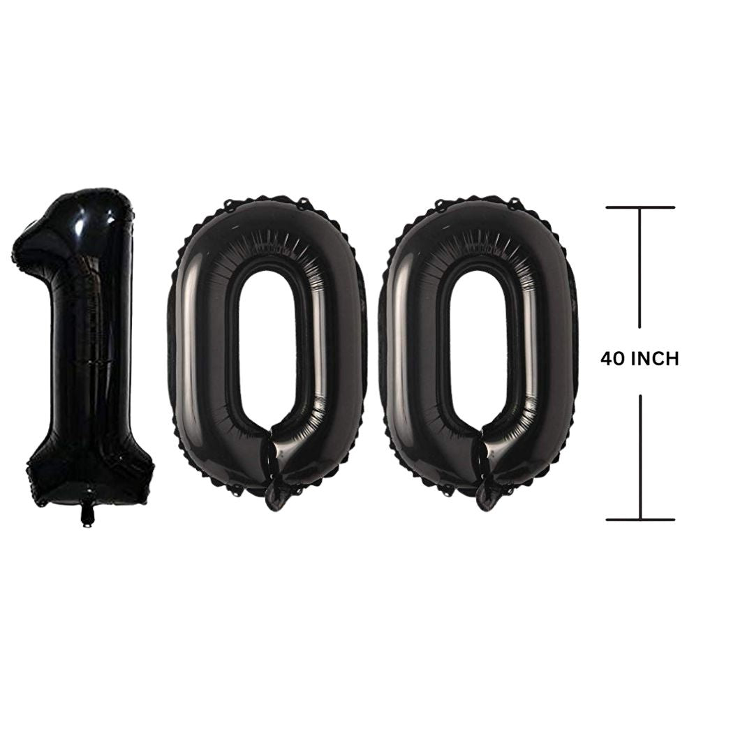 40 Inches Black Number Balloon Air or Helium Compactable Balloon for Party Decoration, Birthday, Anniversary