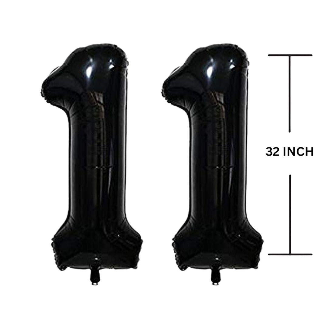 32 Inches Black Number Balloon Air or Helium Compactable Balloon for Party Decoration, Birthday, Anniversary