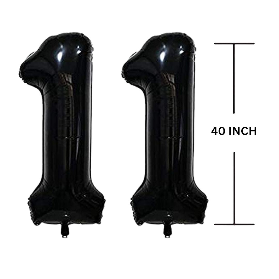 40 Inches Black Number Balloon Air or Helium Compactable Balloon for Party Decoration, Birthday, Anniversary