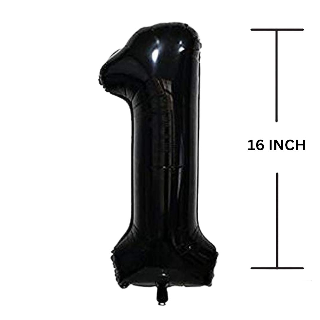 16 Inches Black Number Balloon Air or Helium Compactable Balloon for Party Decoration, Birthday, Anniversary