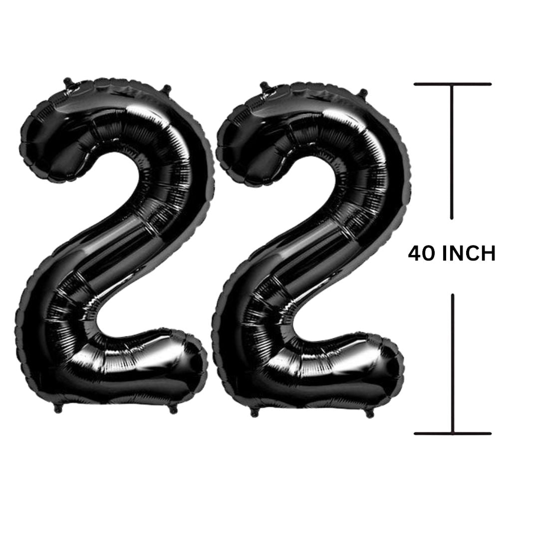 40 Inches Black Number Balloon Air or Helium Compactable Balloon for Party Decoration, Birthday, Anniversary