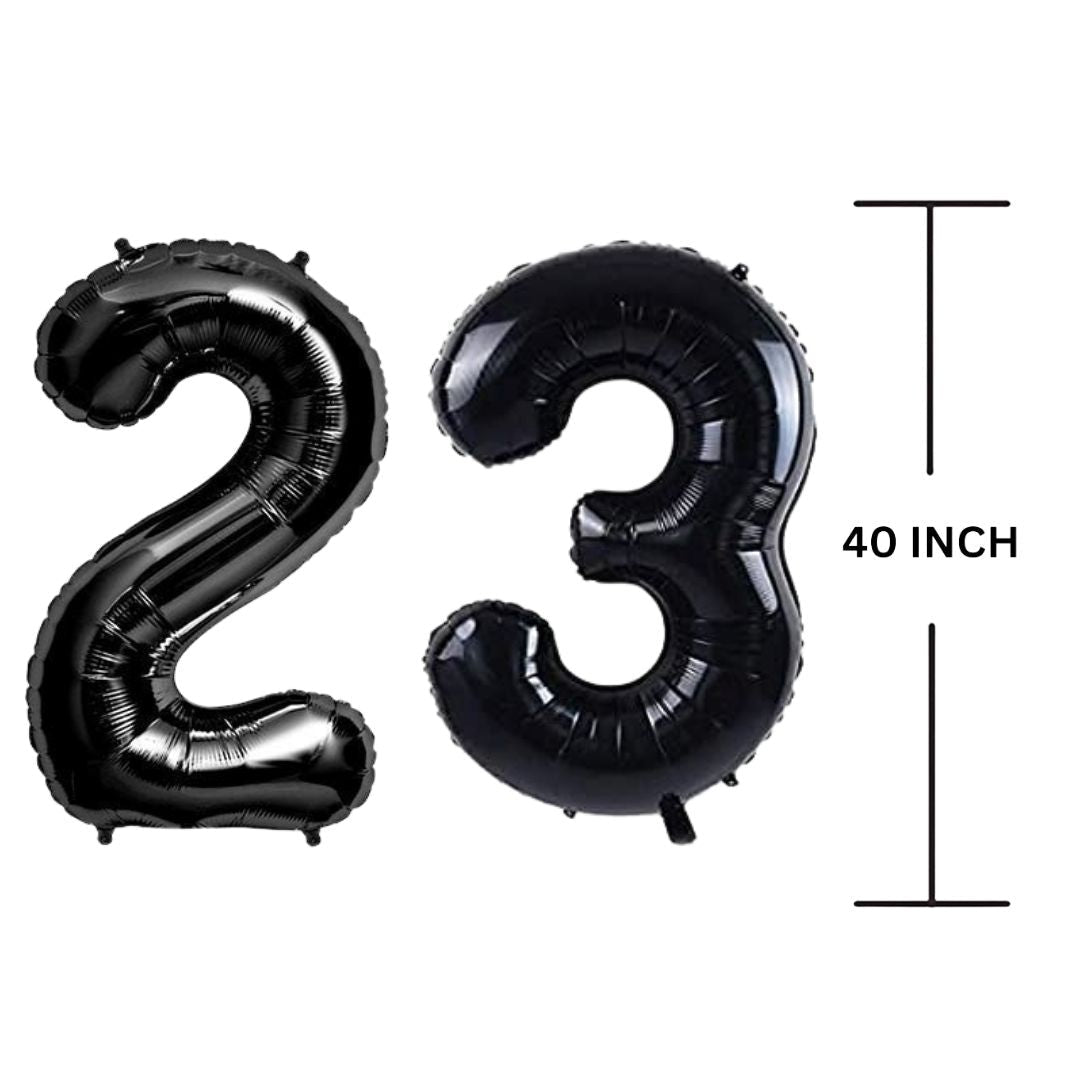 40 Inches Black Number Balloon Air or Helium Compactable Balloon for Party Decoration, Birthday, Anniversary