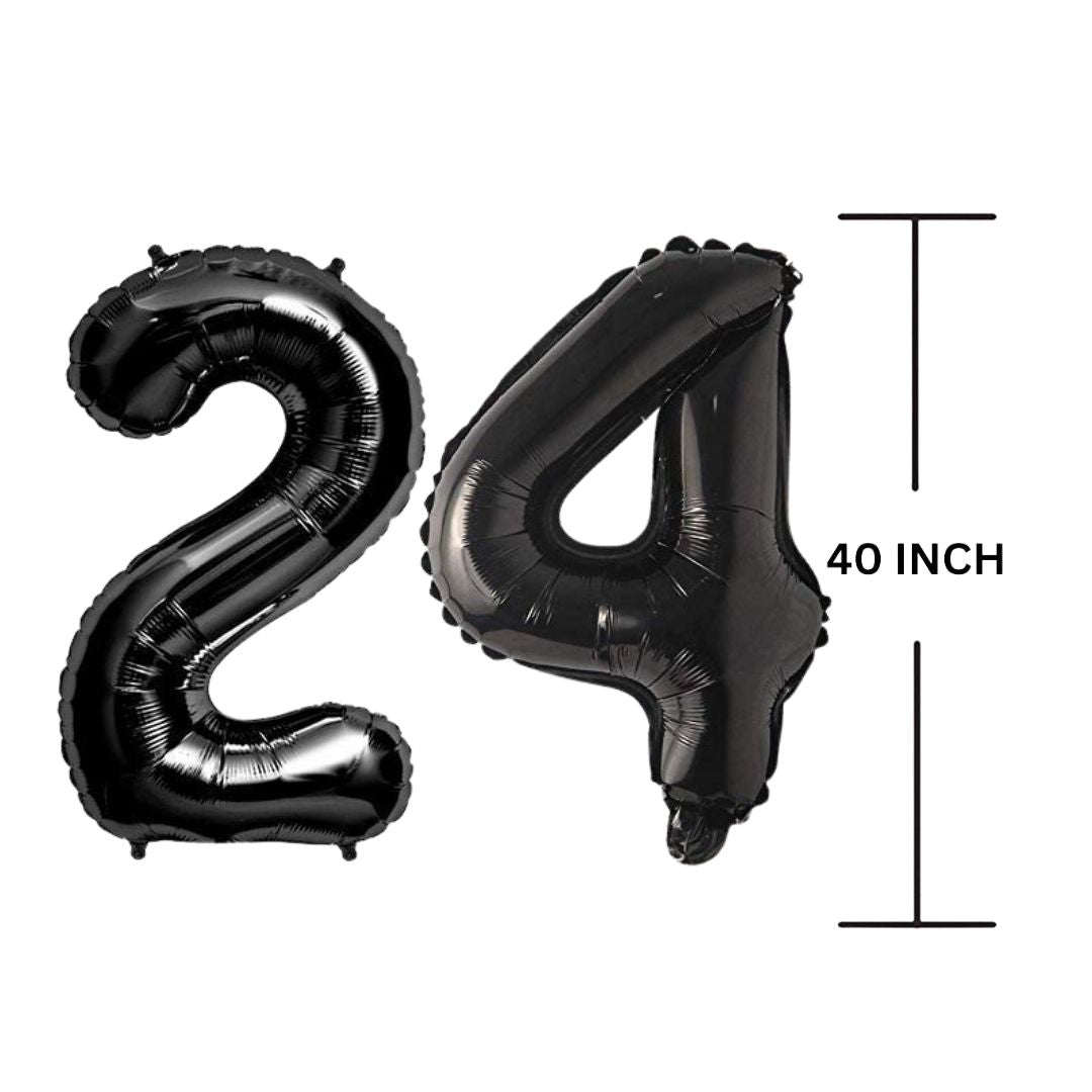 40 Inches Black Number Balloon Air or Helium Compactable Balloon for Party Decoration, Birthday, Anniversary