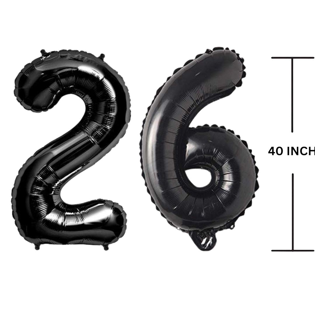 40 Inches Black Number Balloon Air or Helium Compactable Balloon for Party Decoration, Birthday, Anniversary