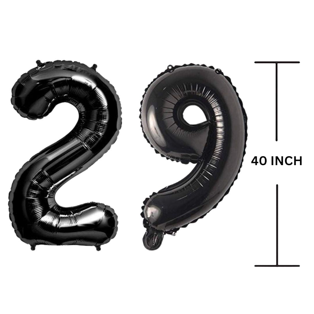 40 Inches Black Number Balloon Air or Helium Compactable Balloon for Party Decoration, Birthday, Anniversary