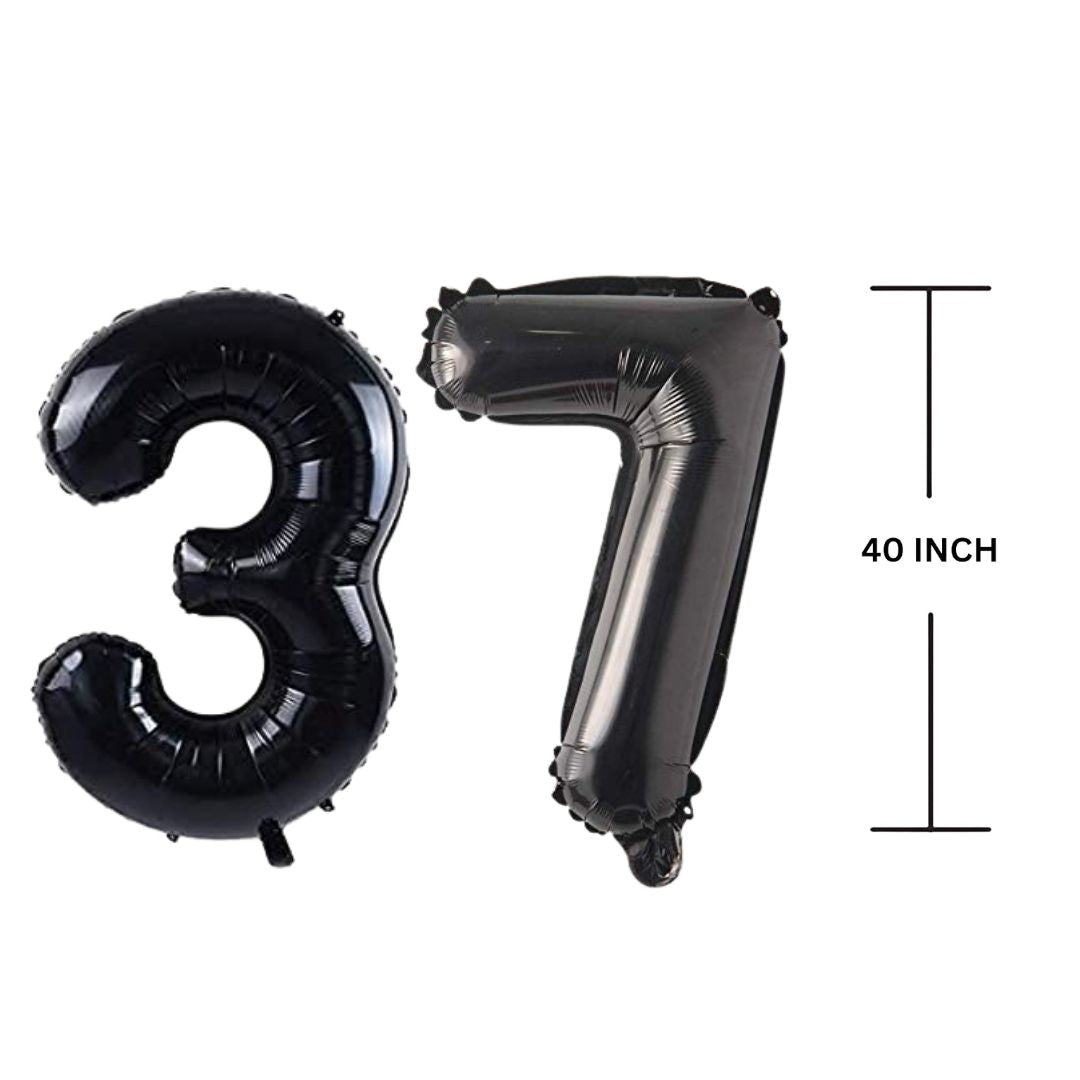 40 Inches Black Number Balloon Air or Helium Compactable Balloon for Party Decoration, Birthday, Anniversary