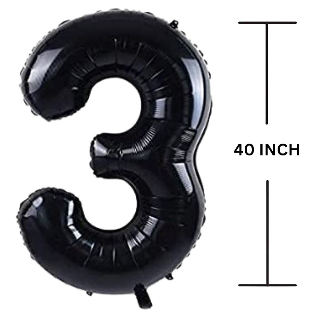 40 Inches Black Number Balloon Air or Helium Compactable Balloon for Party Decoration, Birthday, Anniversary