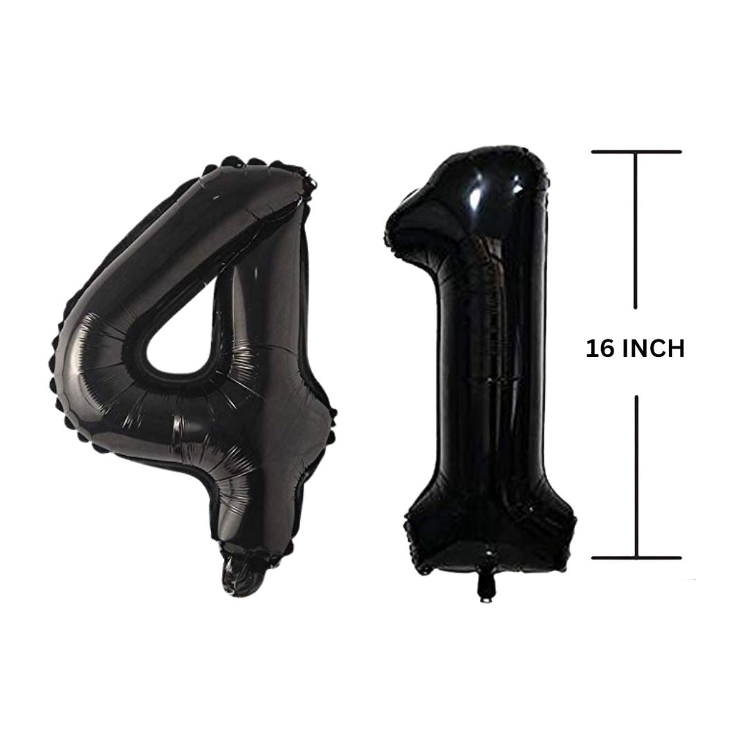 16 Inches Black Number Balloon Air or Helium Compactable Balloon for Party Decoration, Birthday, Anniversary