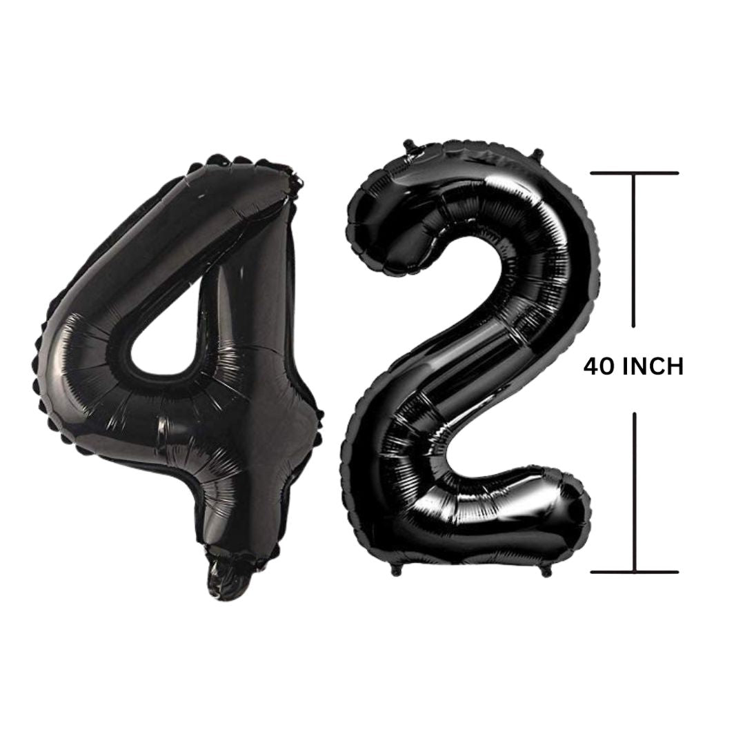 40 Inches Black Number Balloon Air or Helium Compactable Balloon for Party Decoration, Birthday, Anniversary