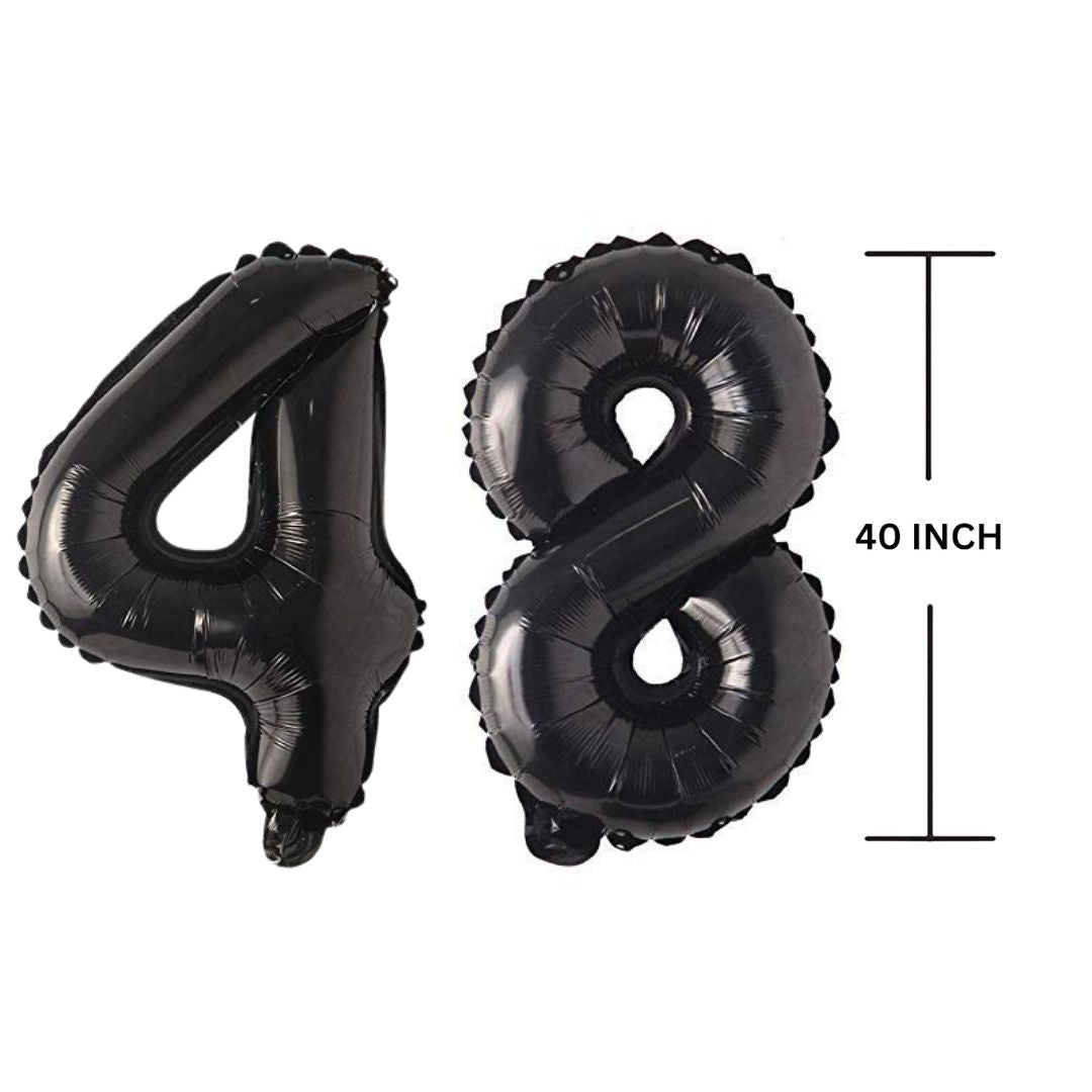 40 Inches Black Number Balloon Air or Helium Compactable Balloon for Party Decoration, Birthday, Anniversary