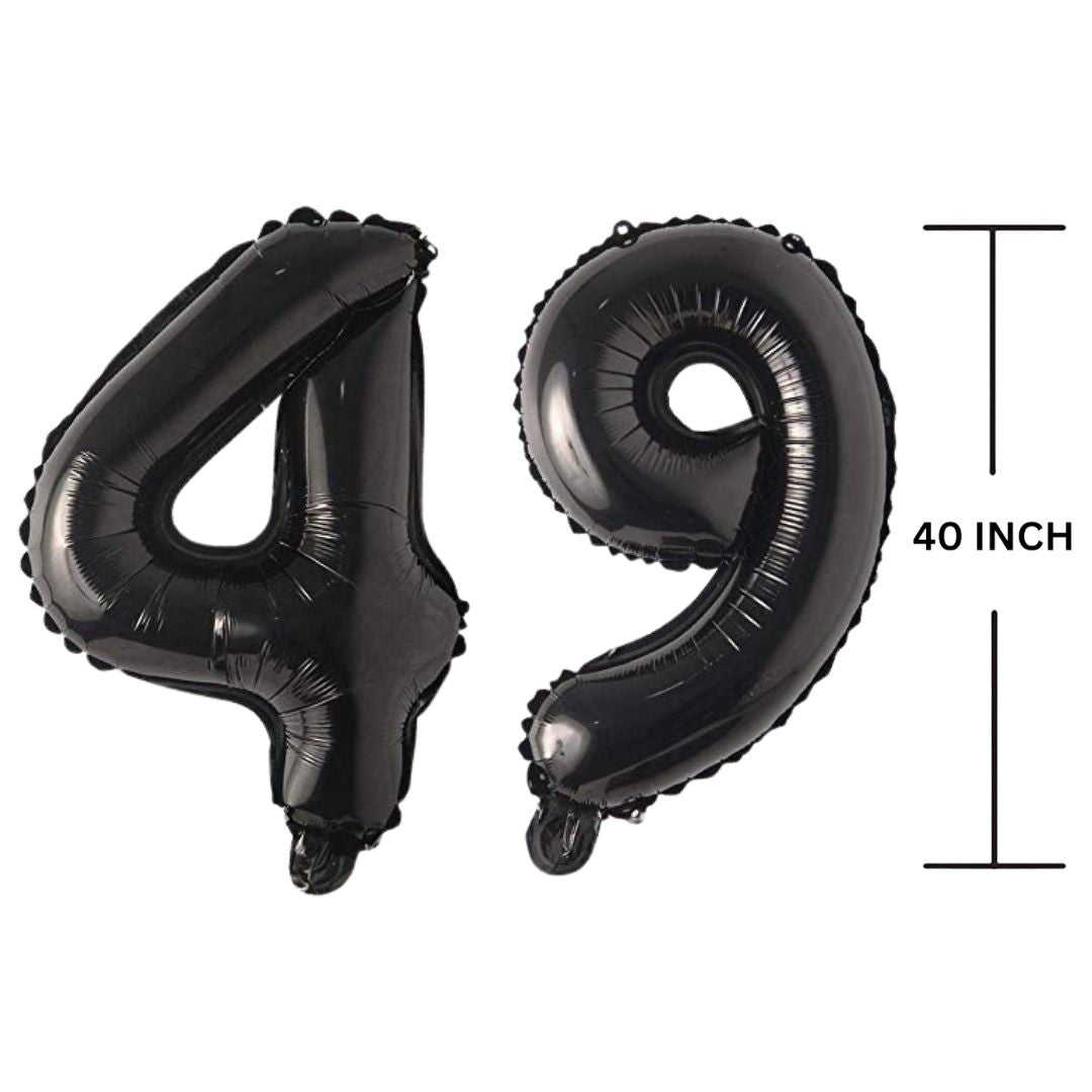 40 Inches Black Number Balloon Air or Helium Compactable Balloon for Party Decoration, Birthday, Anniversary