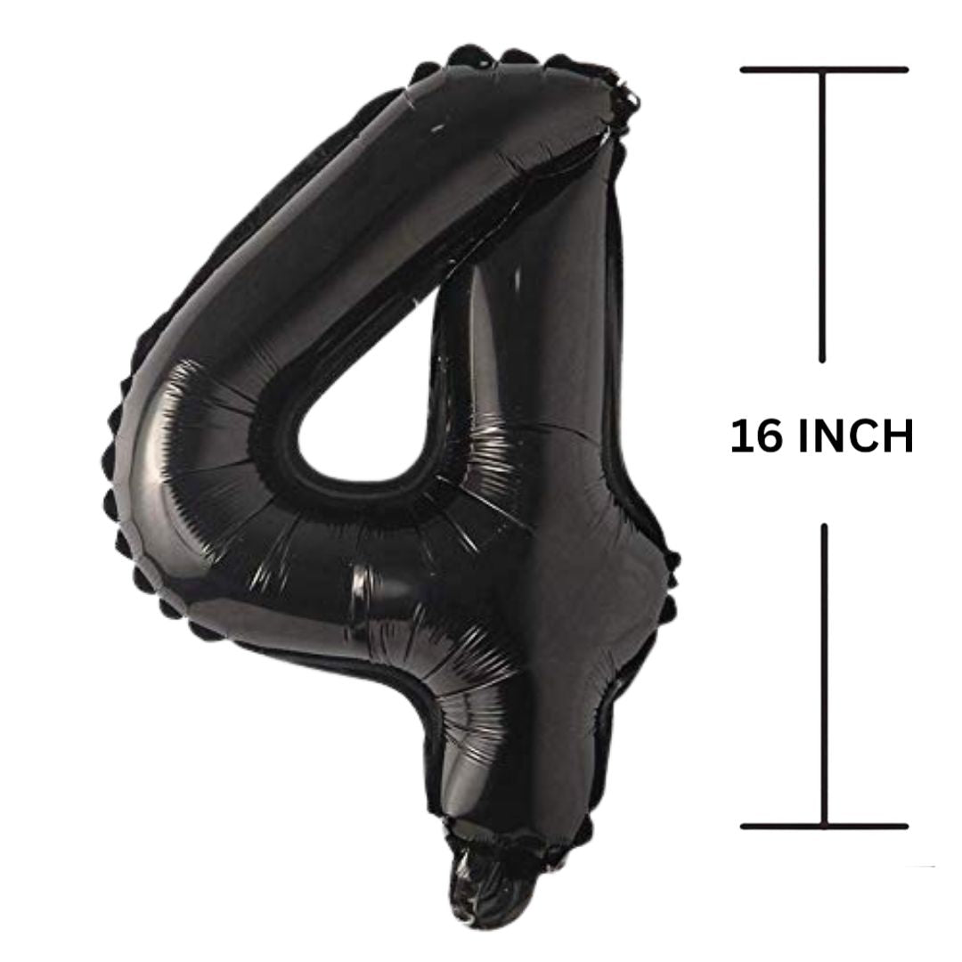 16 Inches Black Number Balloon Air or Helium Compactable Balloon for Party Decoration, Birthday, Anniversary