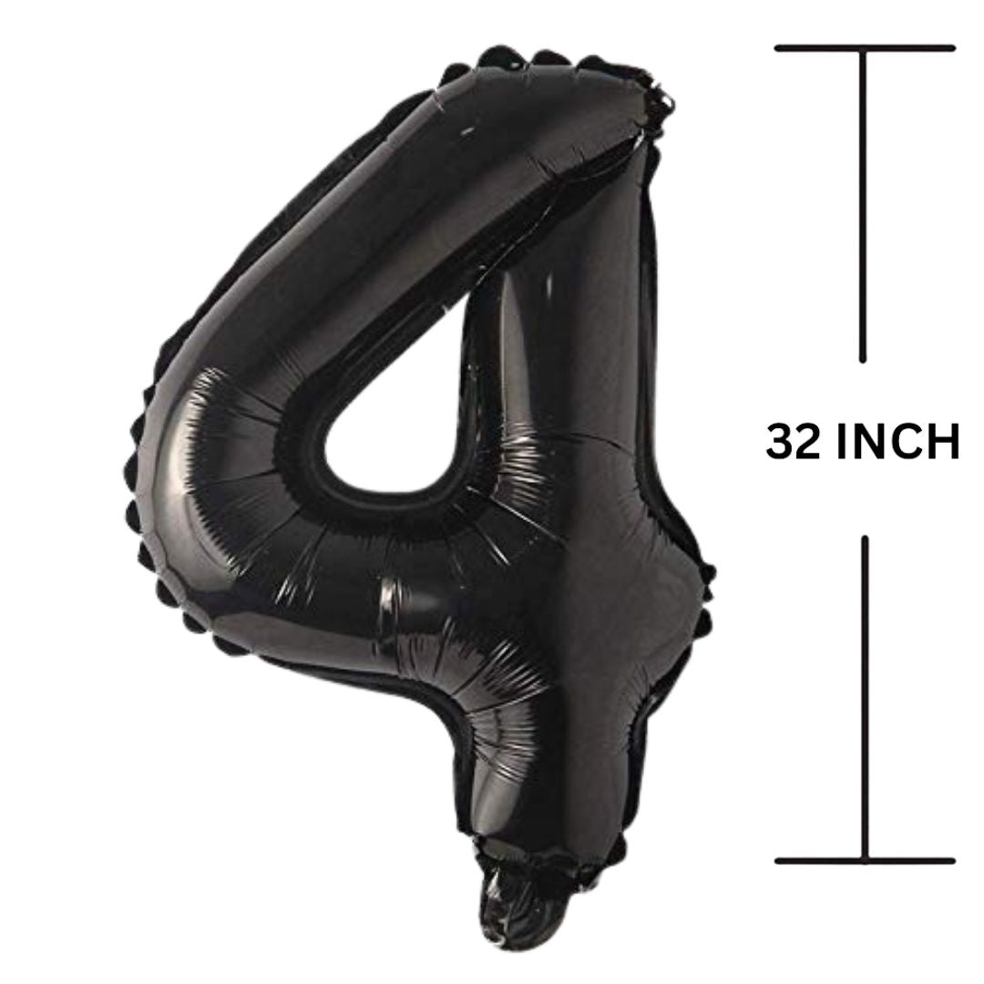 32 Inches Black Number Balloon Air or Helium Compactable Balloon for Party Decoration, Birthday, Anniversary