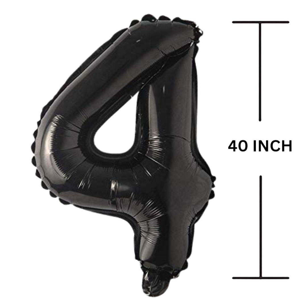 40 Inches Black Number Balloon Air or Helium Compactable Balloon for Party Decoration, Birthday, Anniversary