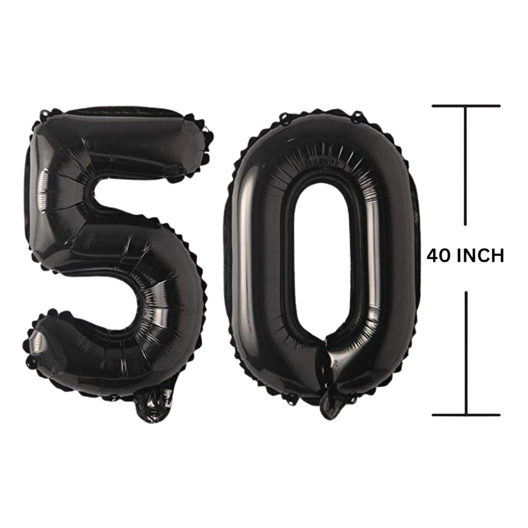 40 Inches Black Number Balloon Air or Helium Compactable Balloon for Party Decoration, Birthday, Anniversary