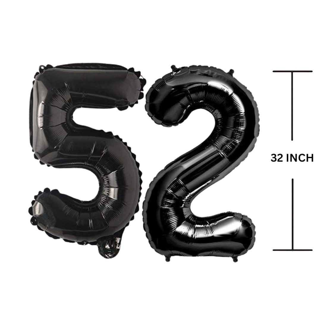 32 Inches Black Number Balloon Air or Helium Compactable Balloon for Party Decoration, Birthday, Anniversary