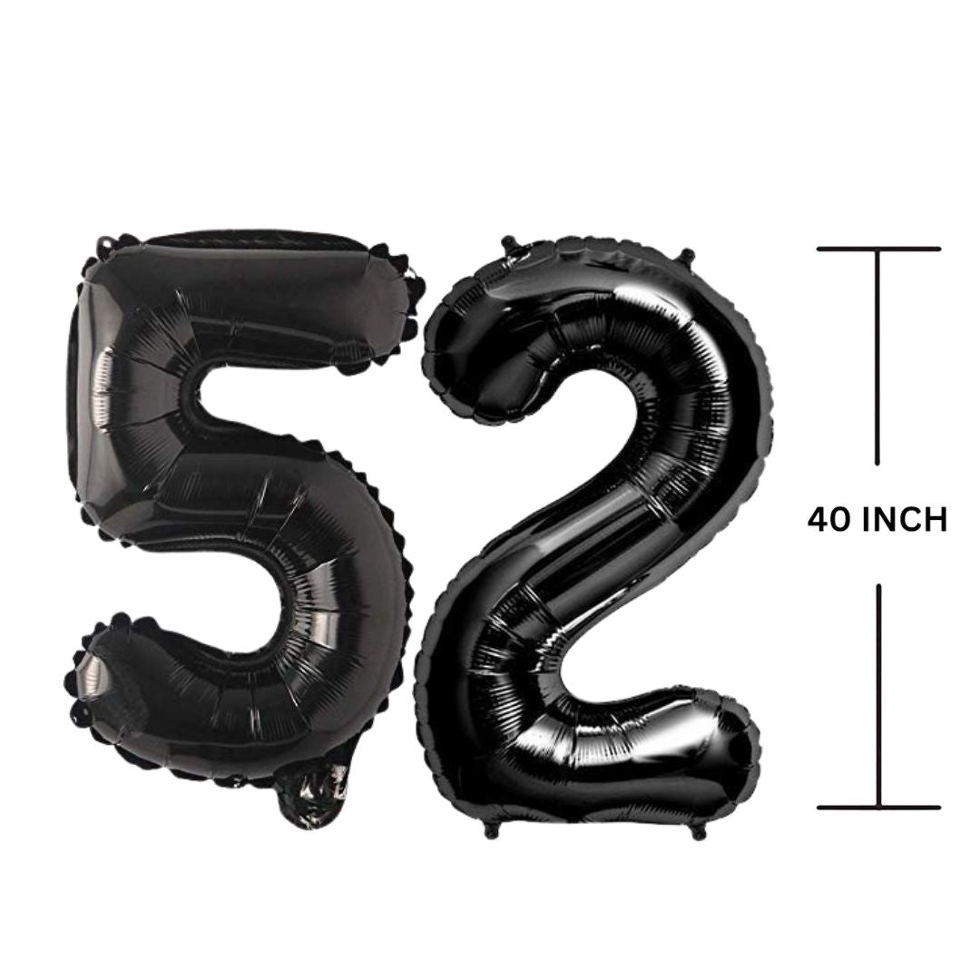 40 Inches Black Number Balloon Air or Helium Compactable Balloon for Party Decoration, Birthday, Anniversary