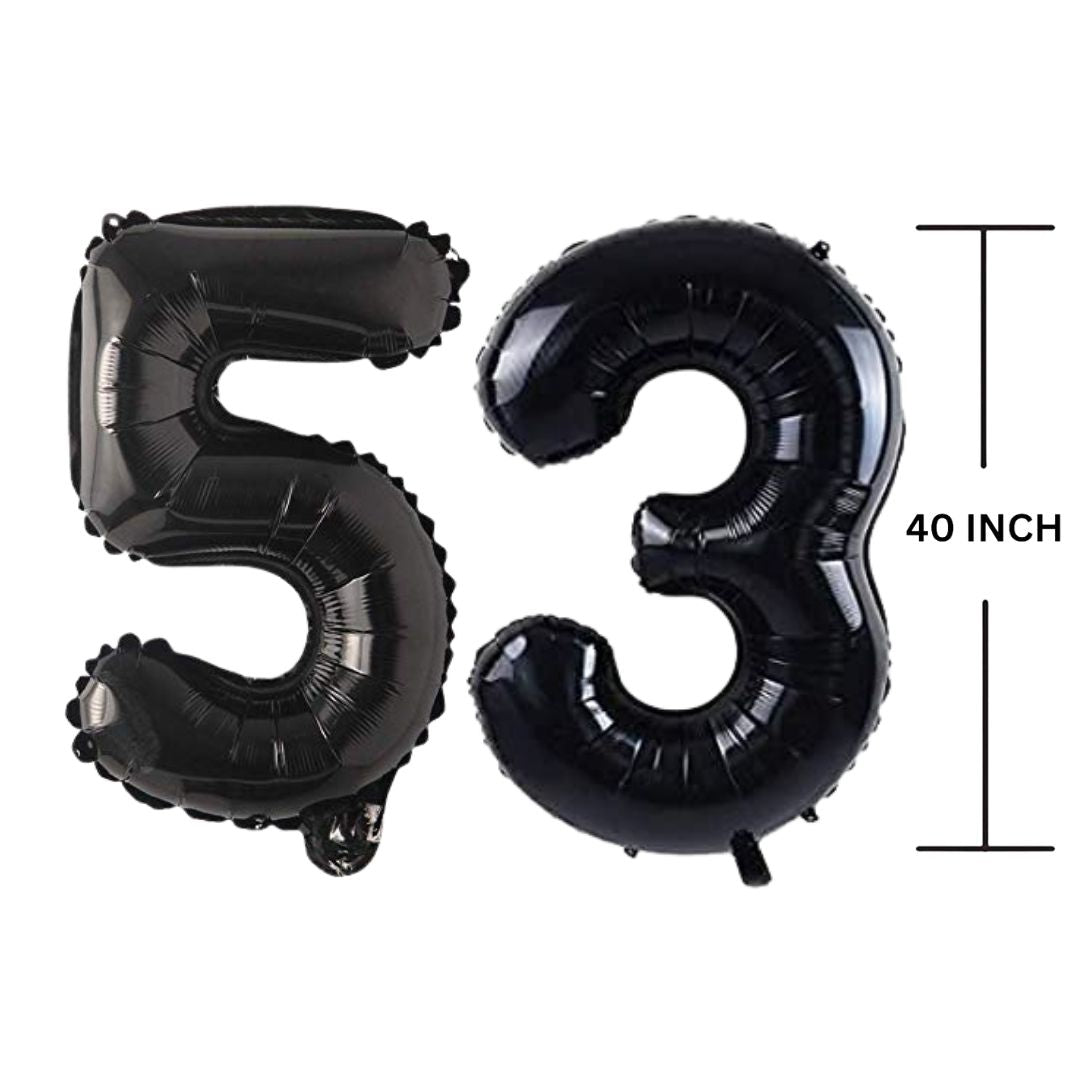 40 Inches Black Number Balloon Air or Helium Compactable Balloon for Party Decoration, Birthday, Anniversary