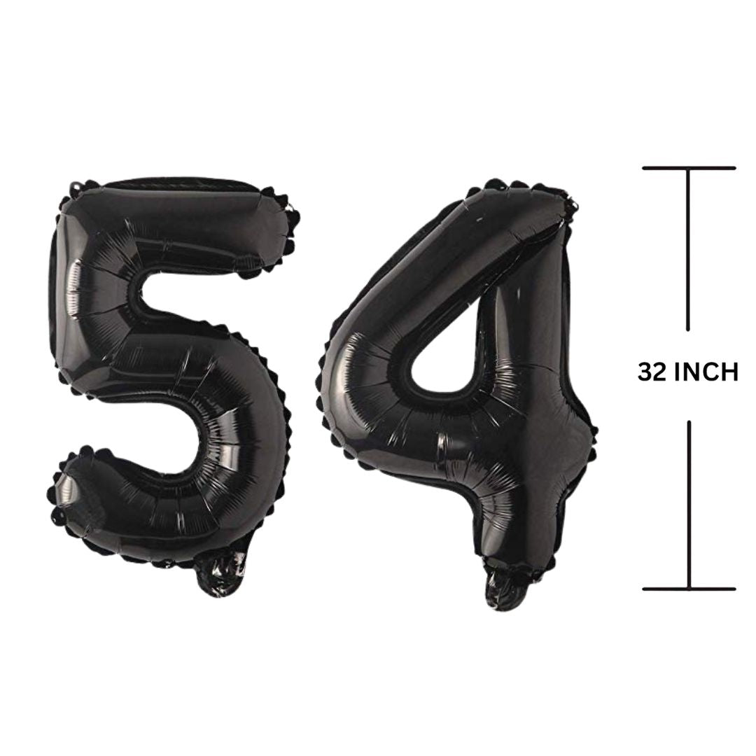 32 Inches Black Number Balloon Air or Helium Compactable Balloon for Party Decoration, Birthday, Anniversary