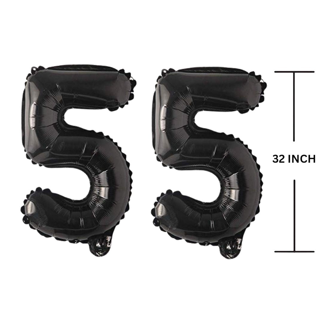 32 Inches Black Number Balloon Air or Helium Compactable Balloon for Party Decoration, Birthday, Anniversary