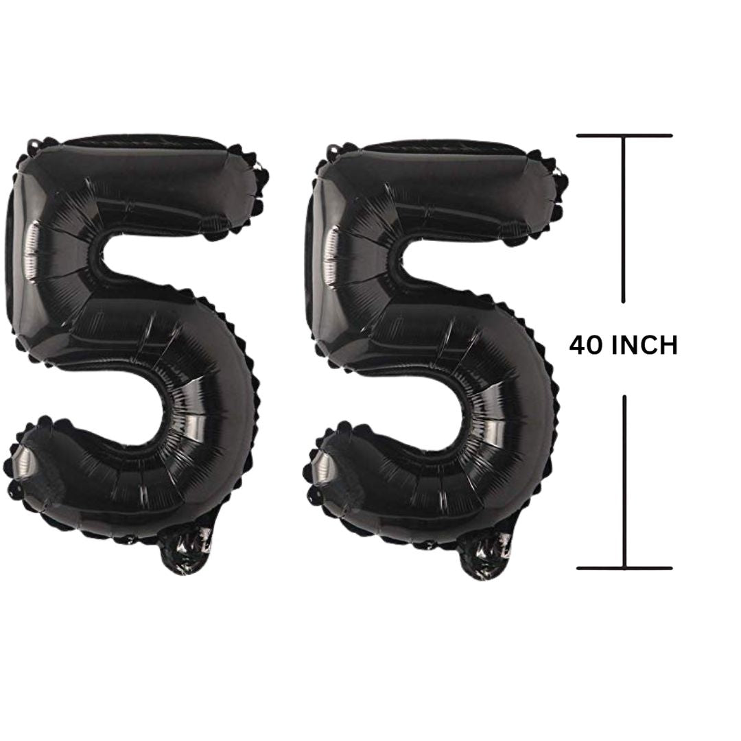 40 Inches Black Number Balloon Air or Helium Compactable Balloon for Party Decoration, Birthday, Anniversary