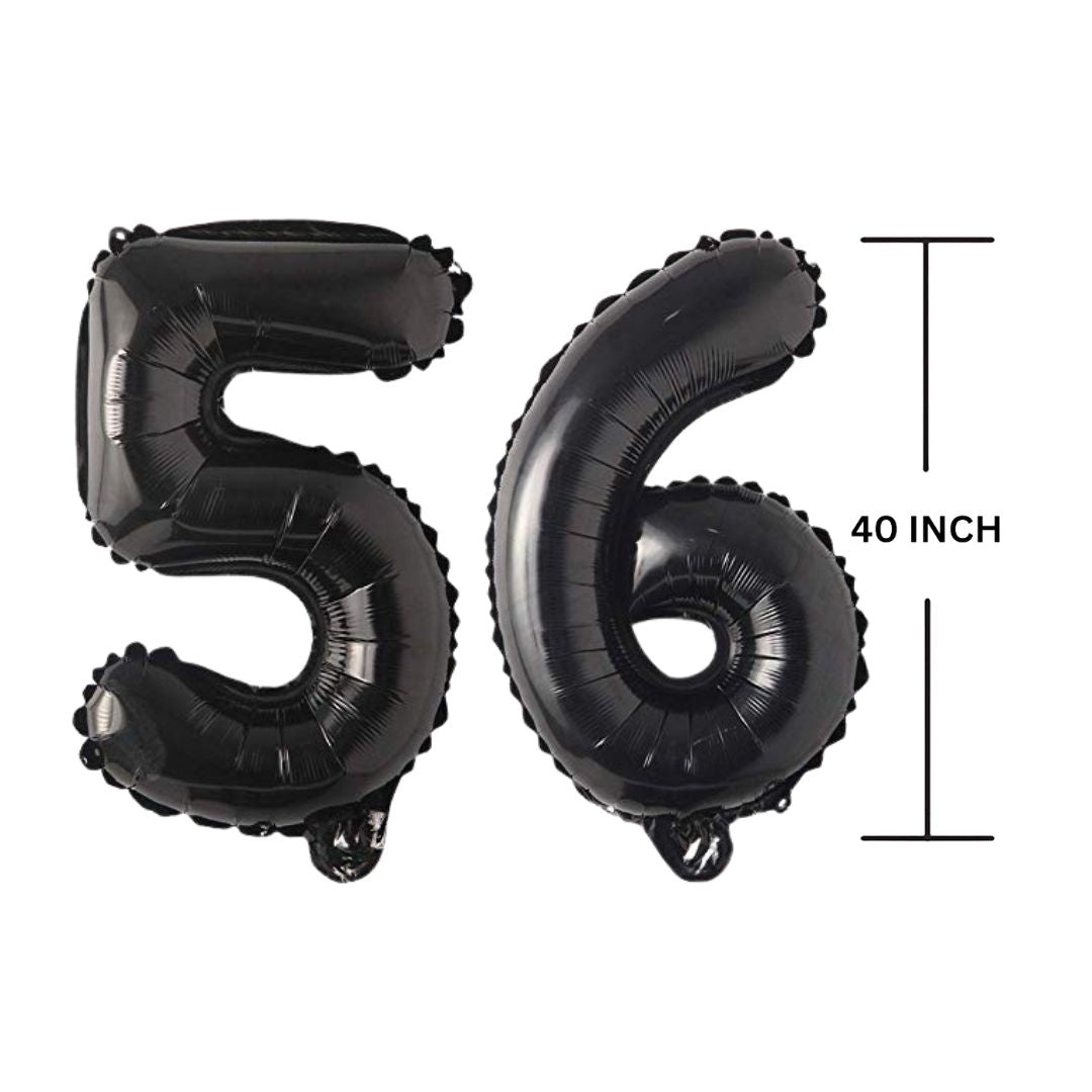 40 Inches Black Number Balloon Air or Helium Compactable Balloon for Party Decoration, Birthday, Anniversary