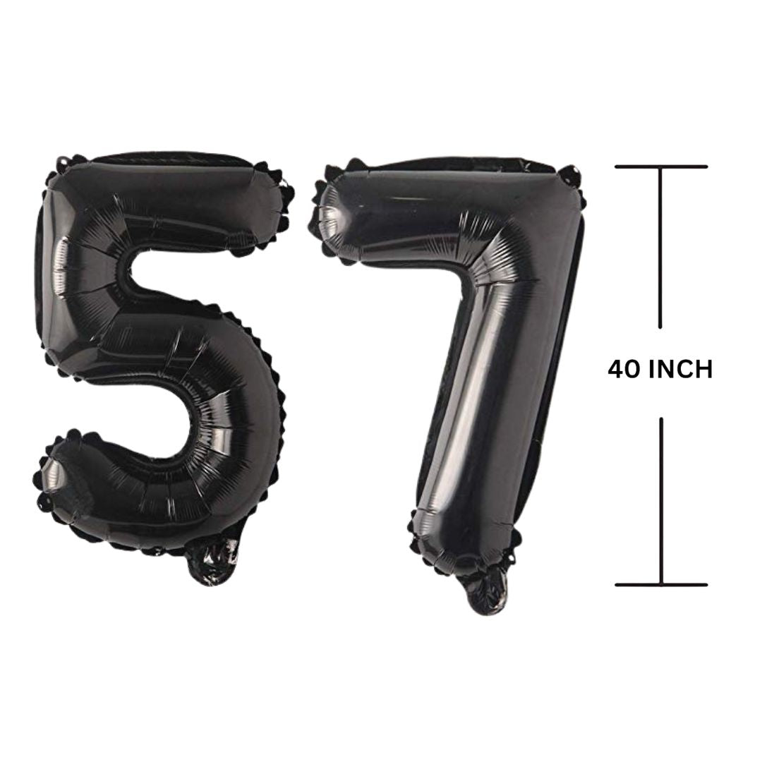 40 Inches Black Number Balloon Air or Helium Compactable Balloon for Party Decoration, Birthday, Anniversary