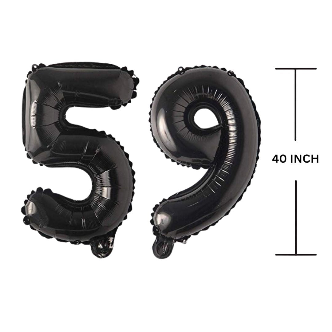 40 Inches Black Number Balloon Air or Helium Compactable Balloon for Party Decoration, Birthday, Anniversary