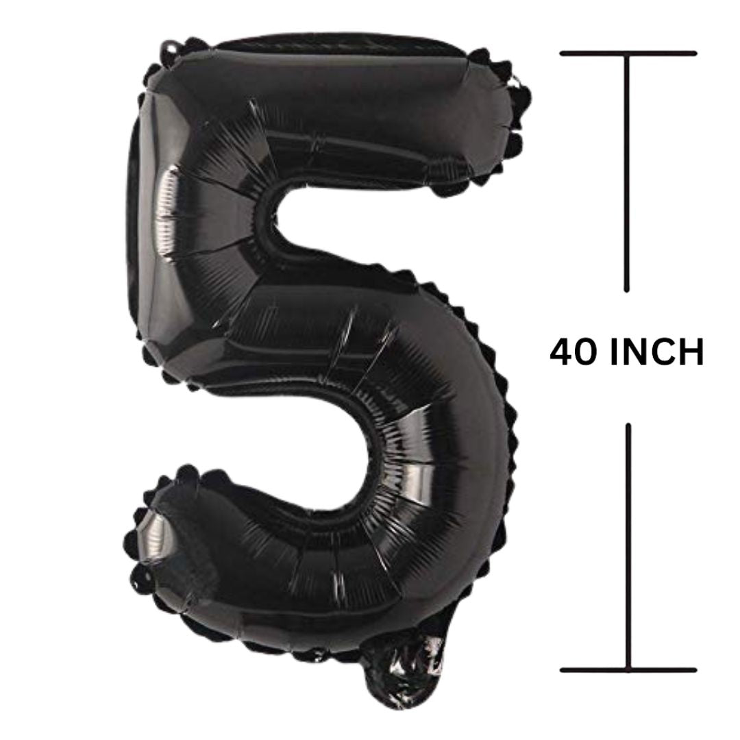 40 Inches Black Number Balloon Air or Helium Compactable Balloon for Party Decoration, Birthday, Anniversary