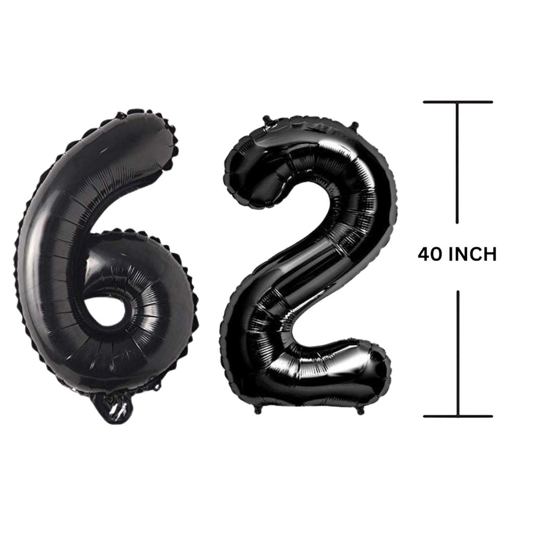 40 Inches Black Number Balloon Air or Helium Compactable Balloon for Party Decoration, Birthday, Anniversary