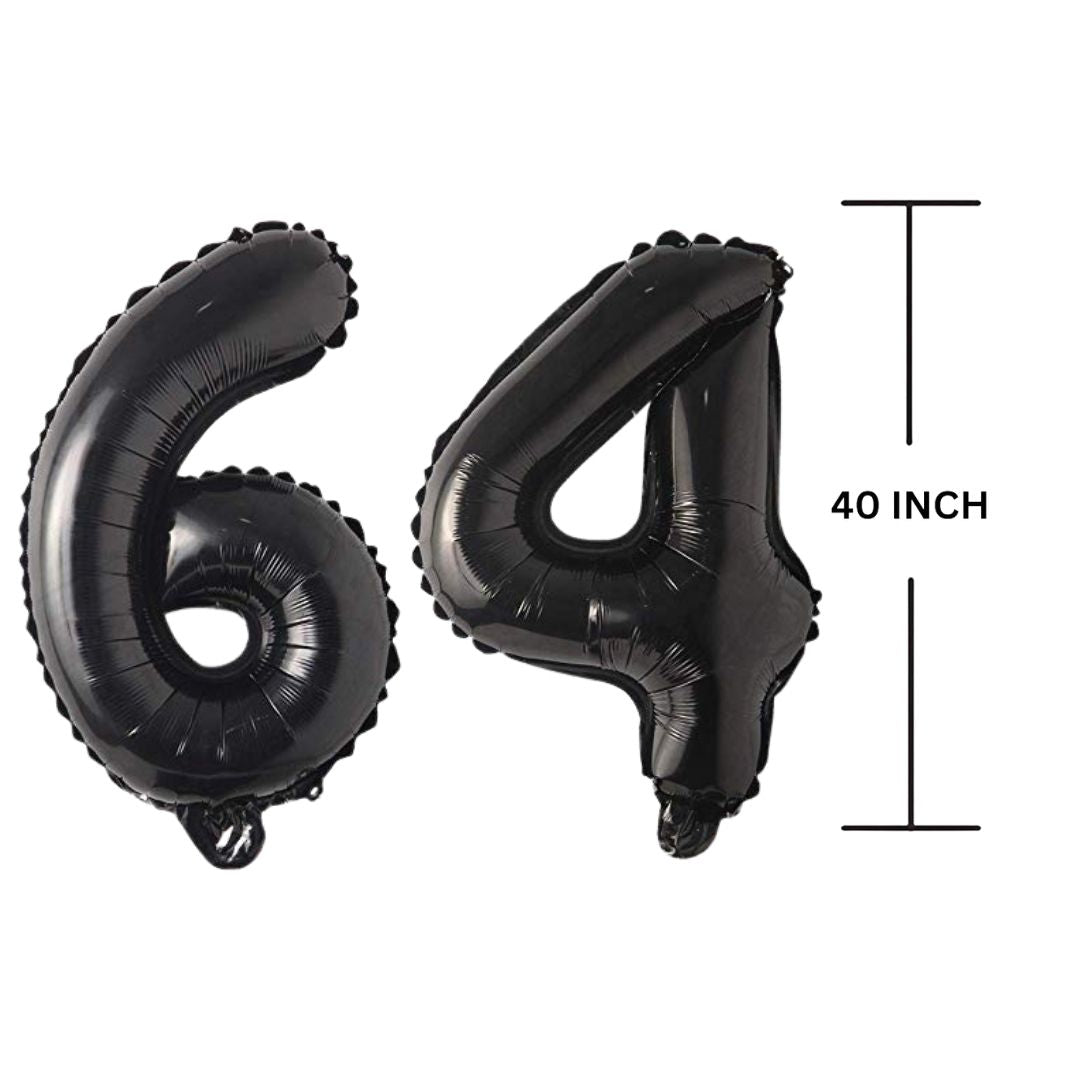 40 Inches Black Number Balloon Air or Helium Compactable Balloon for Party Decoration, Birthday, Anniversary