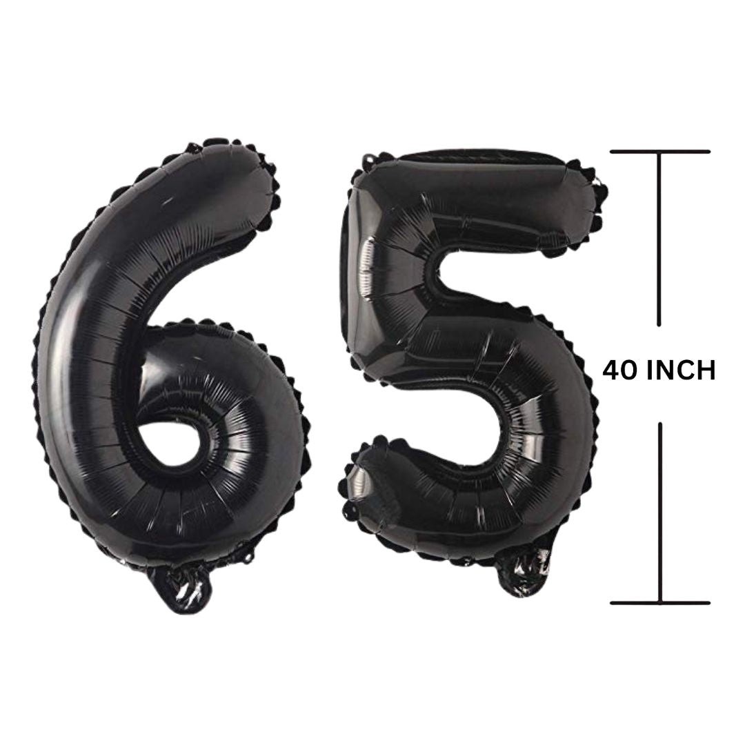 40 Inches Black Number Balloon Air or Helium Compactable Balloon for Party Decoration, Birthday, Anniversary