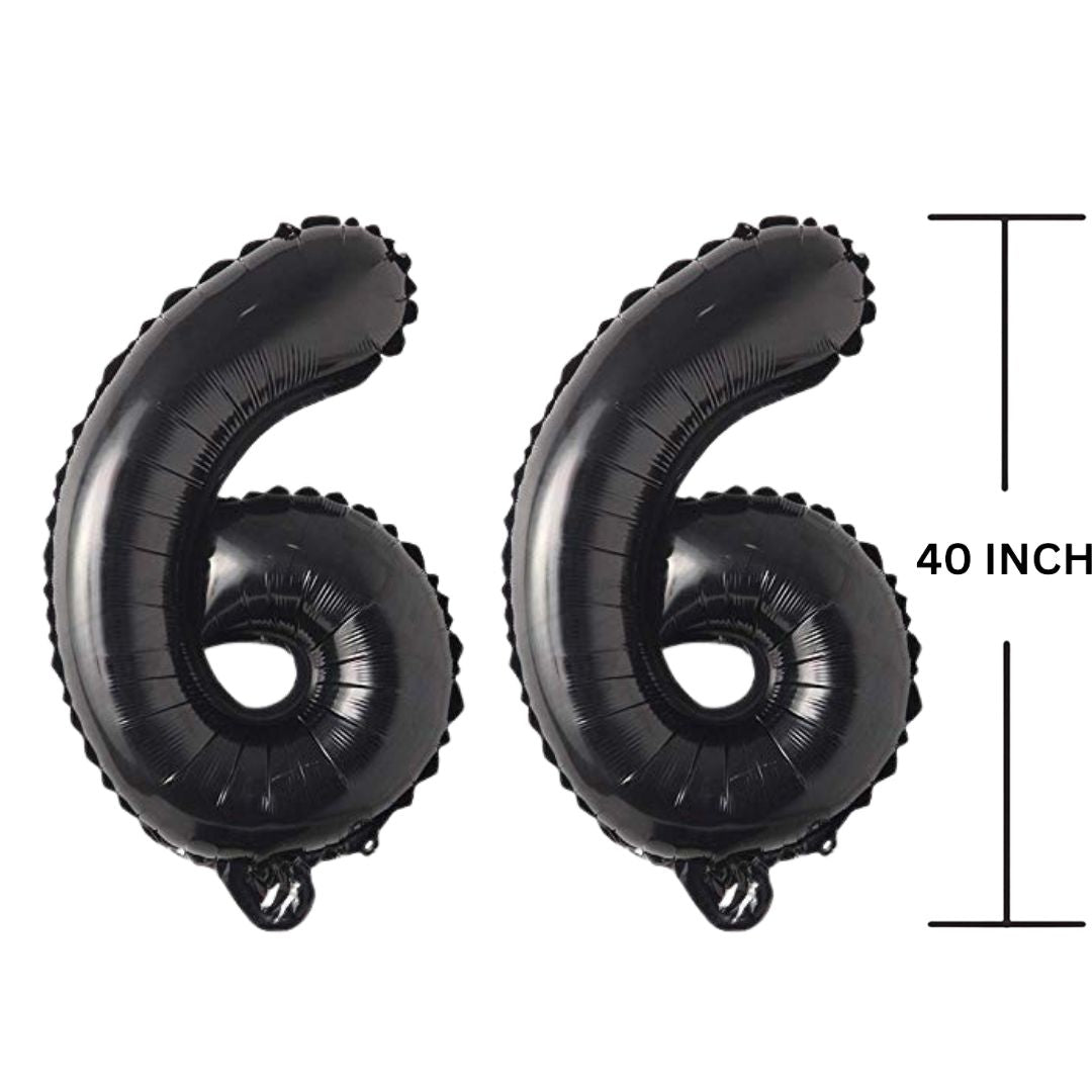 40 Inches Black Number Balloon Air or Helium Compactable Balloon for Party Decoration, Birthday, Anniversary