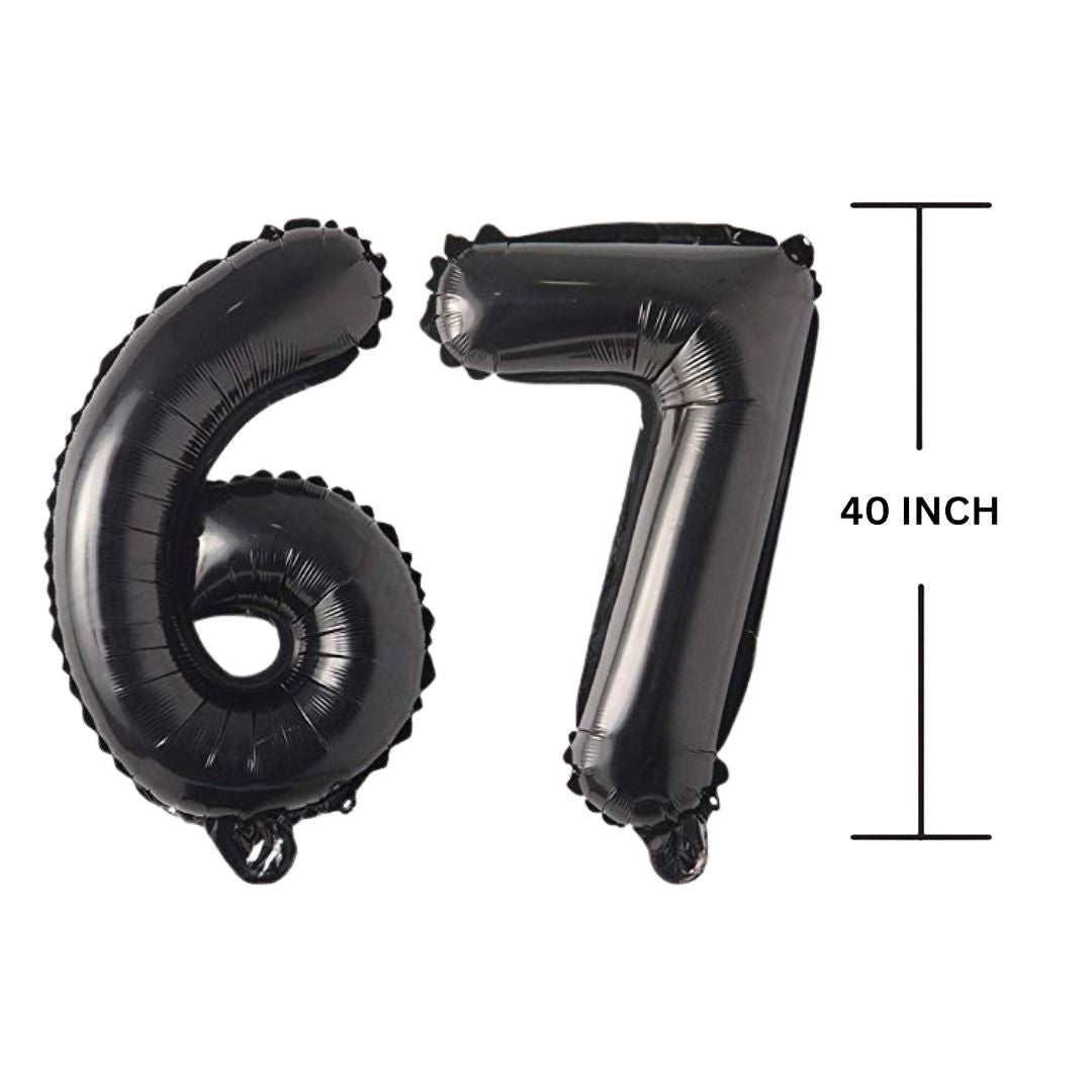 40 Inches Black Number Balloon Air or Helium Compactable Balloon for Party Decoration, Birthday, Anniversary