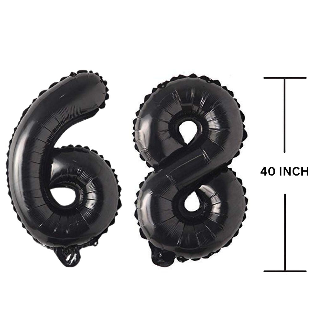 40 Inches Black Number Balloon Air or Helium Compactable Balloon for Party Decoration, Birthday, Anniversary