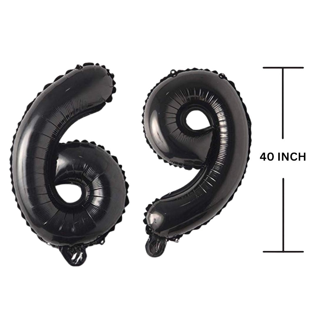 40 Inches Black Number Balloon Air or Helium Compactable Balloon for Party Decoration, Birthday, Anniversary