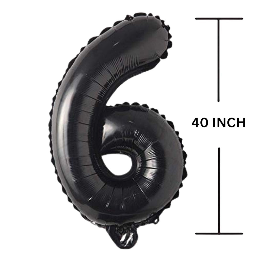 40 Inches Black Number Balloon Air or Helium Compactable Balloon for Party Decoration, Birthday, Anniversary