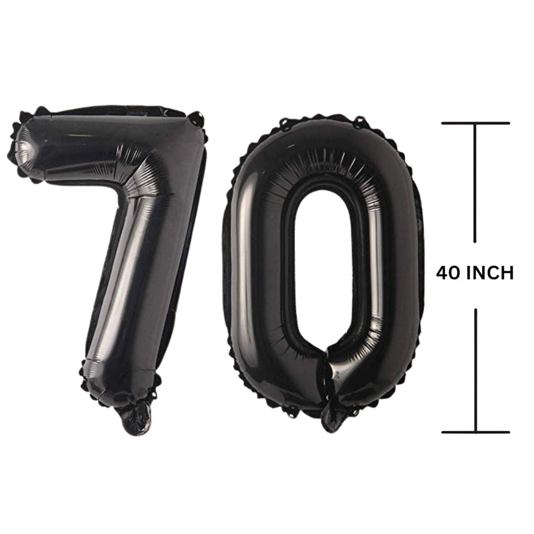 40 Inches Black Number Balloon Air or Helium Compactable Balloon for Party Decoration, Birthday, Anniversary